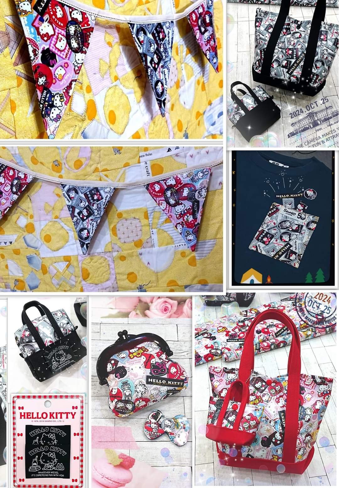 【現貨】日本KITTY50周年x台灣限定聯名款【2色】厚棉$568-/原廠防水布$739- (【厚棉】多彩版售完):圖片 2