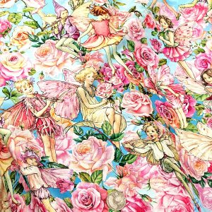 美國2025花仙子《薔薇樂章秋千單側花版》水藍（中厚棉）