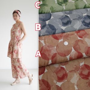 日本水彩圈圈叠影版3色（薄棉麻）